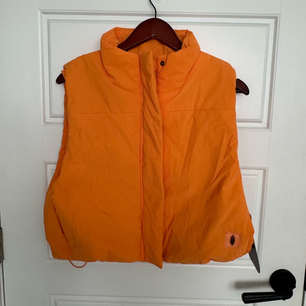 FP Movement Cropped Orange Puffer Vest